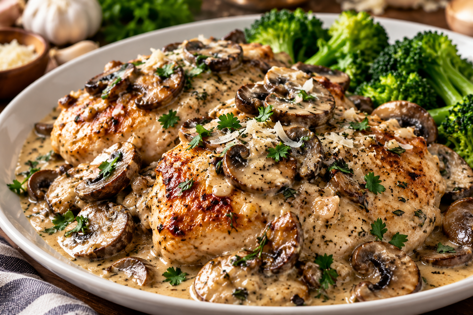 Creamy Garlic Mushroom Chicken